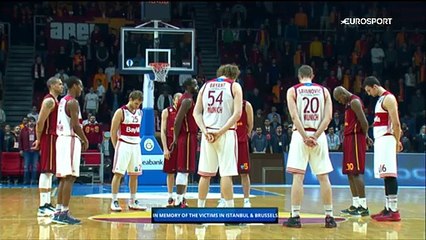 Galatasaray Odeabank - Bayern Münih maçı öncesinde saygı duruşu