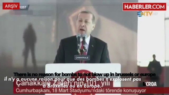 Erdogan : il n'y a aucune raison pour que des bombes n'explosent pas à Bruxelles ou en Europe