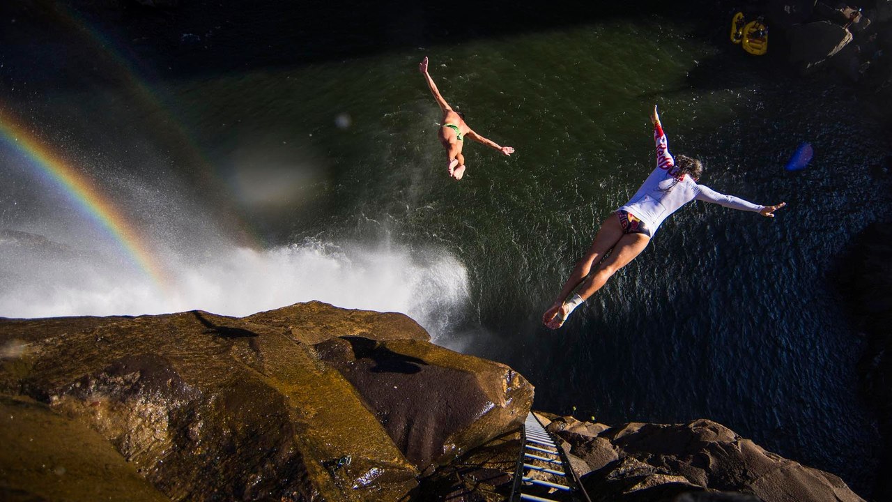 Cliff Diving Victoria Falls, The World’s Largest Waterfall video
