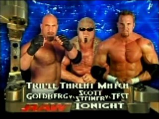 Amerikan ğüreşi Scott Steiner vs Test vs Goldberg izle