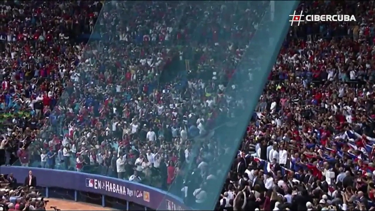 Llegada de Obama al Estadio Latinoamericano de La Habana