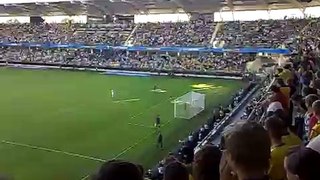 England - Sweden U21 James Milner slips on the first penalty