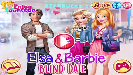 Elsa and Barbie Blind Date - Disney Frozen Princess Elsa and Barbie Makeup and Dress Up Game