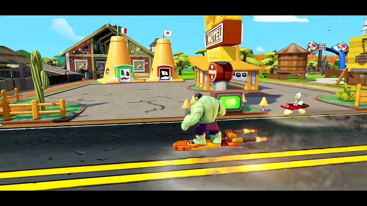 Disney Pixar Lightning McQueen KOMİK KOCA KAFA Hulk Mickey Mouse Donald Duck Araba ! video