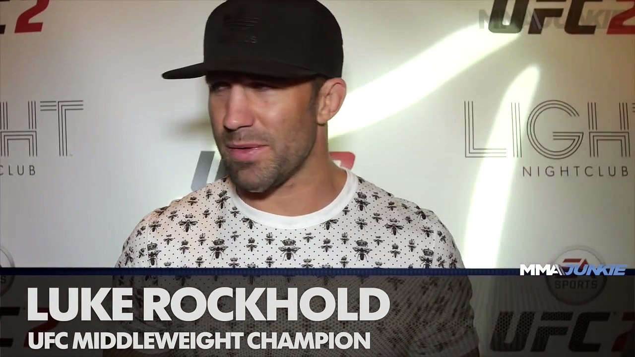 Luke Rockhold media scrum at EA UFC 2 launch in Las Vegas