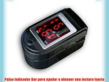 Pulsioxímetro y monitor de frecuencia cardíaca con las instrucciones en inglés alemán y francés
