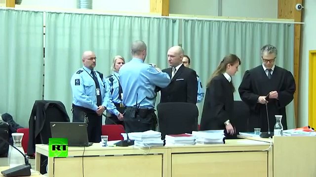 World News Today 2016 Breivik nazi salute Norwegian mass murderer appears in public for first time