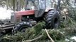 Belarus Mtz 1025 forestry tractor working in winter