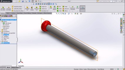 SolidWorks Tutorial C-Clamp Handle and Knob