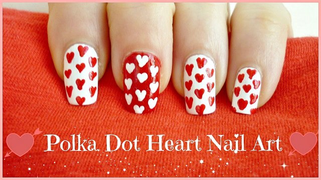 Newly Super Easy Valentine's Day Nail Art Polka Dots 2016
