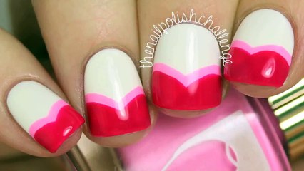 Easy Valentine's Day Nail Art_ Heart Shaped French Tips