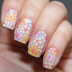 Spring_Easter Polka Dot DIY Nail Art _EASTER NAIL ART In Pink & Yellow -  How to do a polka dot design nail art designs