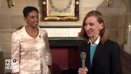 Rep. Donna Edwards reacts to the State of the Union