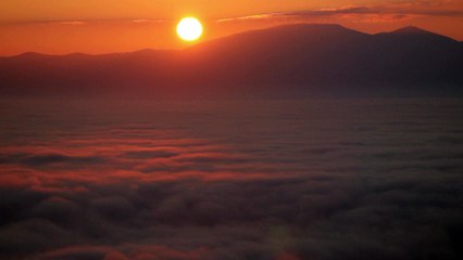 Beautiful Sunset with the Fog