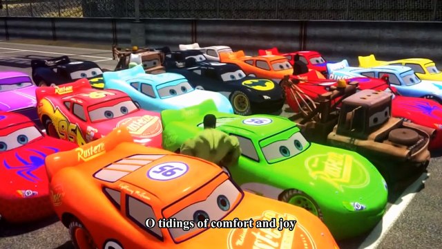 Spiderman Songs Nursery ♪ God rest you merry gentlemen ♪ Pixar Dinoco, Batman Mater Spiderman, HULK