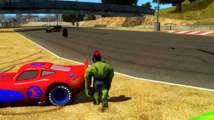 Spiderman Car For Kids - Are_You_Sleeping -  Green Lightning McQueen Songs