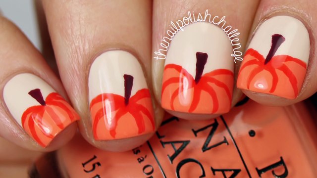 Easy Autumn Pumpkin Nail Art Tutorial _Easy and Fun Fall Nails - Super Easy Step-By-Step Fall Nail Tutorials 2016