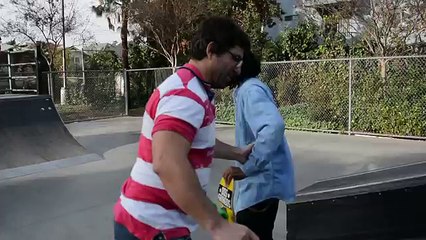 Blind skateboarder on Shark Wheels