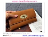 Mulberry Bayswater Continental Wallet Oak Leather Replica for Sale