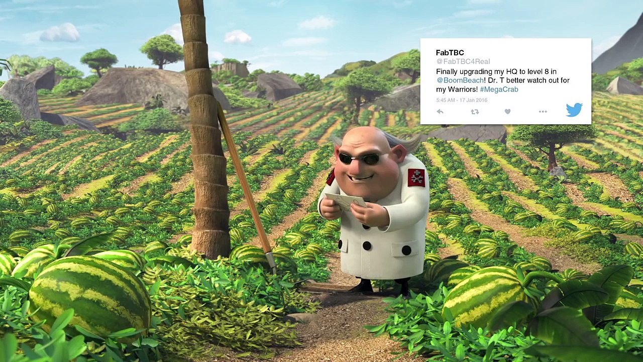 Boom Beach Animation Return of Dr. Ts Mega Crab! Dr. Ts MELON AIRPLANE