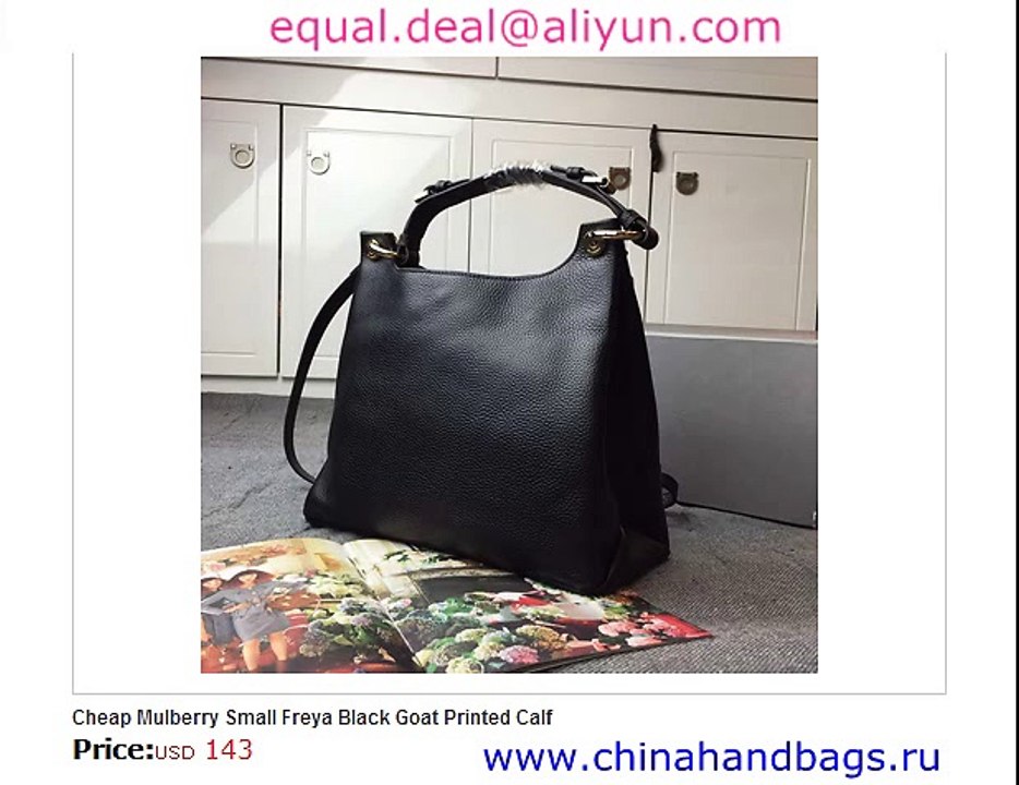 Mulberry Small Freya Black Real Leather Replica for Sale