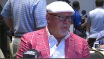 Bruce Arians addresses the media at the NFC Coaches Breakfast