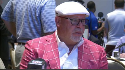 Bruce Arians addresses the media at the NFC Coaches Breakfast