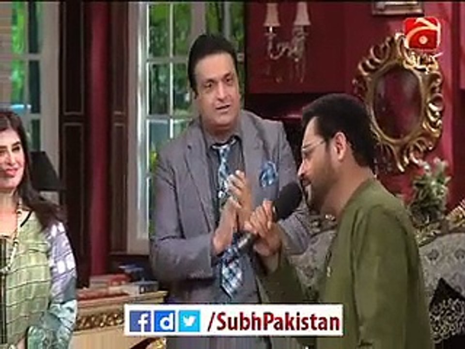 Dr ‪‎Aamir Liaquat‬ homage & salute to Pakistan by a Geet "Mere Watan Yeh Aqeedaten Aur Pyar Tujh " in ‪#‎SubhePakistan‬