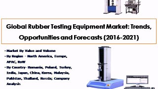 Global Rubber Testing Equipment Market: Trends, Opportunities and Forecasts (2016-2021) - New Reports by Azoth Analytics