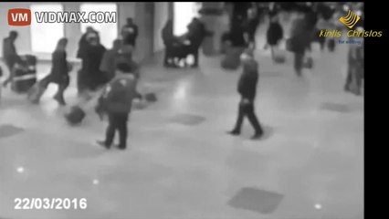 CCTV captures the moment a large explosion rock Brussels Airport
