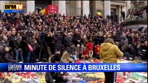 Attentats : minute de silence et applaudissements à Bruxelles