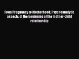 PDF From Pregnancy to Motherhood: Psychoanalytic aspects of the beginning of the mother-child