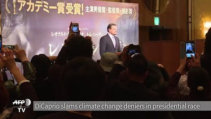 DiCaprio slams climate change deniers running for president