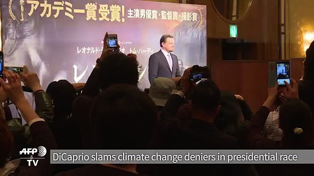 DiCaprio slams climate change deniers running for president