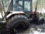 Belarus Mtz 1025 forestry tractor, difficult conditions in winter
