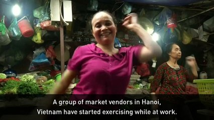 Vietnamese market vendors get creative with their workouts