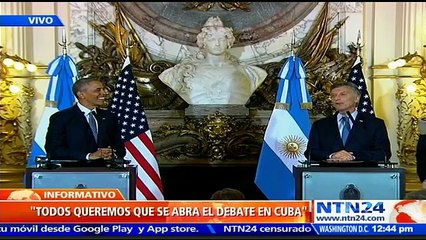 CUBRIMIENTO NTN24: "EE.UU. se encuentra listo para trabajar con Argentina": Barack Obama en su visita a este país p2