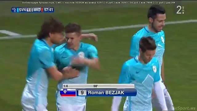 Roman Bezjak Goal - Slovenia vs FYR Macedonia 1-0 (Internati
