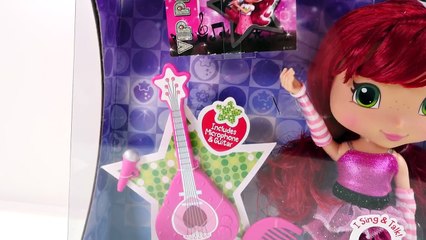 Singing Strawberry Shortcake Doll Guitar Microphone Talk and Sing Play Doh Decorating by D