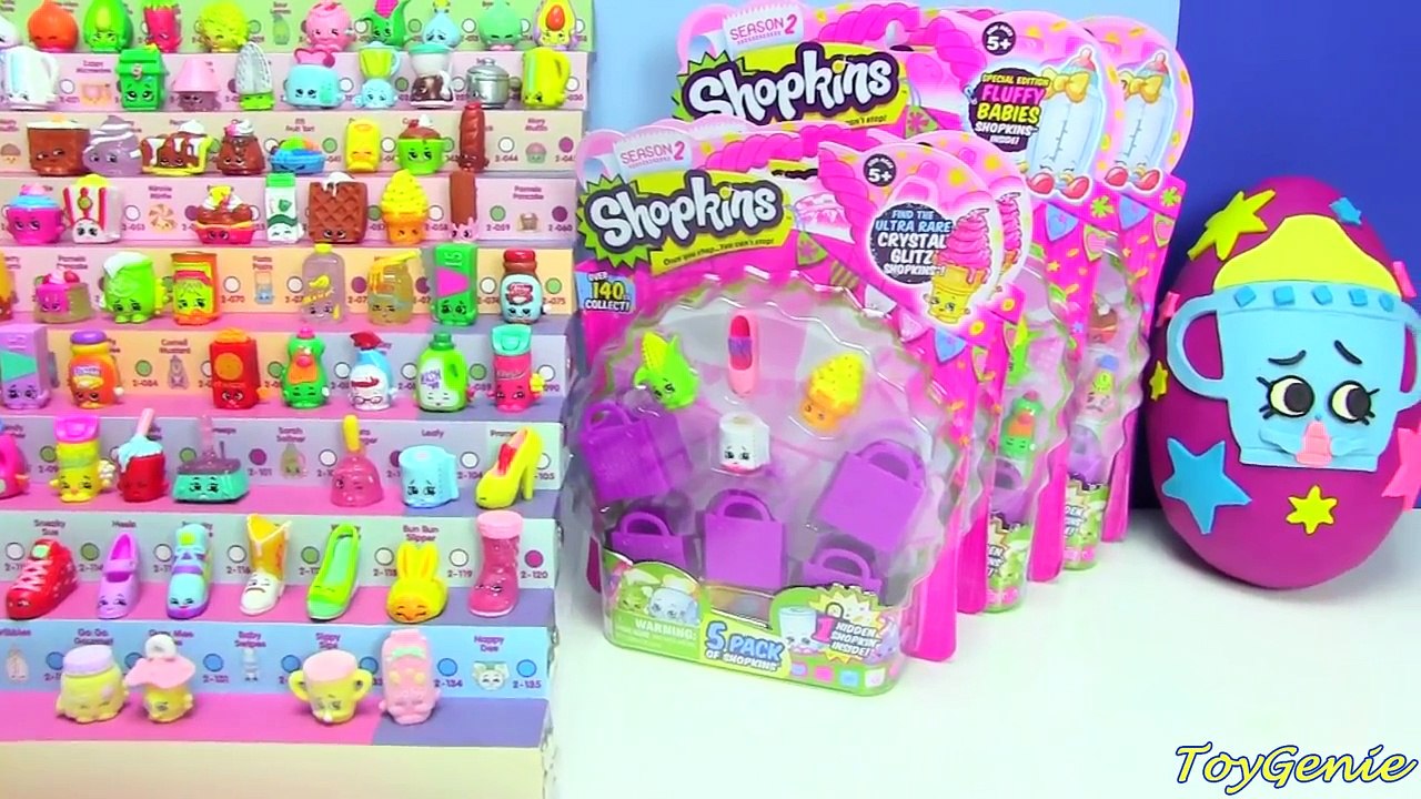 Shopkins Fluffy Baby Sippy Sips Play Doh Surprise Egg Crystal Glitz 5 and 12 Packs