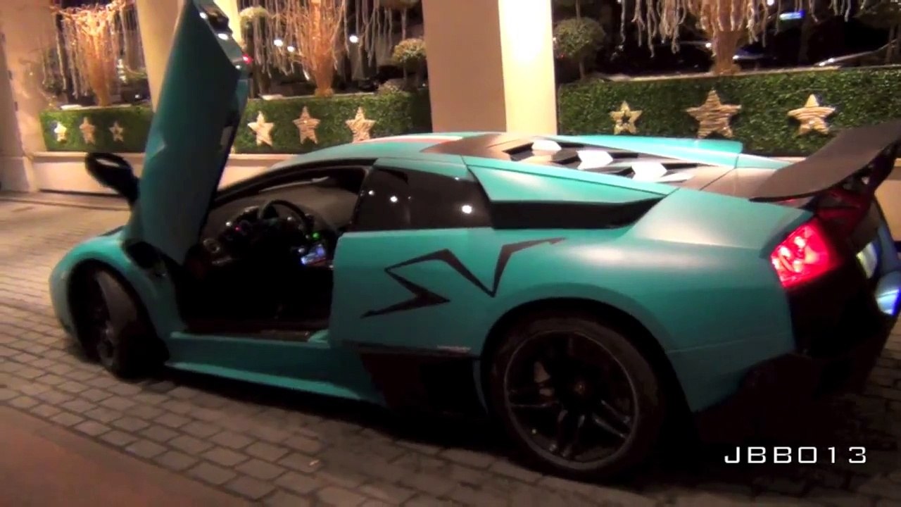 Turquoise Lamborghini LP670 4 SV Hard Accelerations