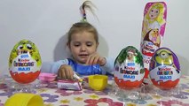Хелоу Китти и другие Киндер сюрприз Макси распаковка игрушек Kinder Surprise Maxi Minions toys