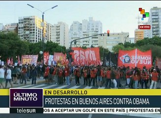 Protestas en Buenos Aires por visita de Obama a Argentina