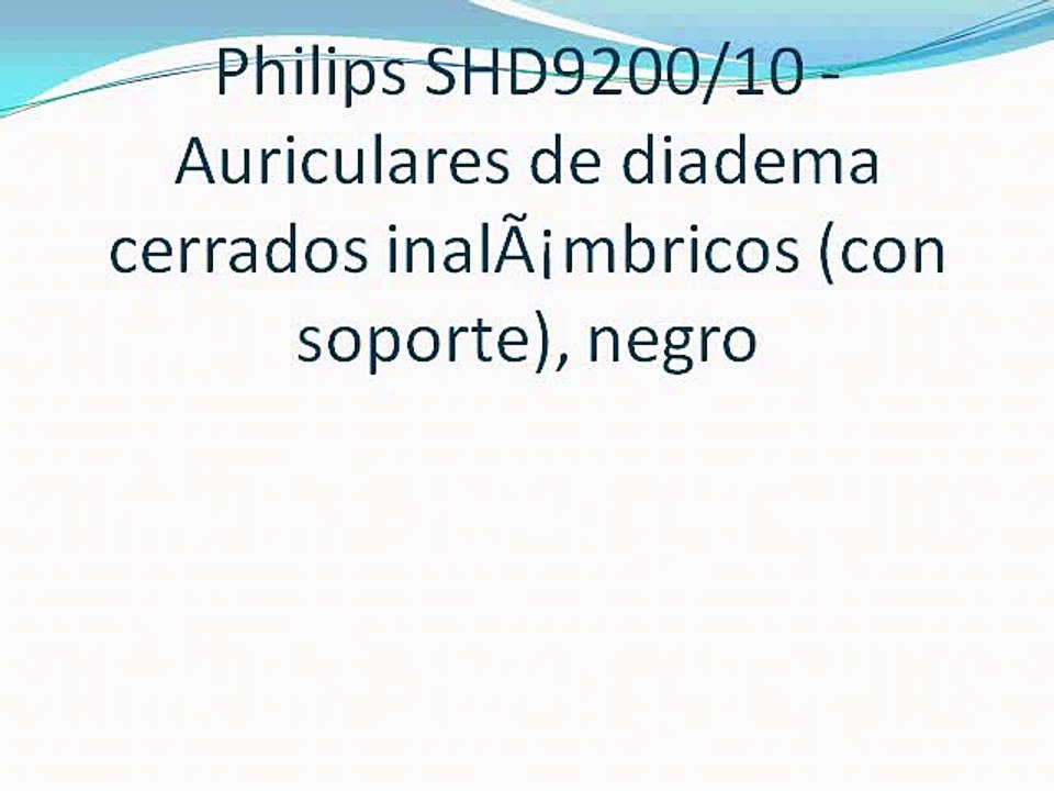 Philips SHD9200/10 - Auriculares de diadema cerrados inalÃ¡mbricos (con soporte), negro