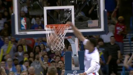 Russell Westbrook Throws Down a Ferocious Fastbreak Slam