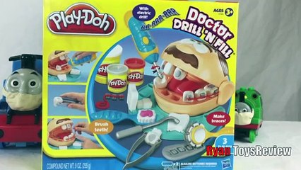 Play Doh Doctor Drill N Fill Playset Dentist with Thomas and Friends Ryan ToysReview