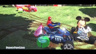 Spiderman Cartoon meet Mickey Mouse & Angry Birds + McQueen fun Cars kids rhymes songs
