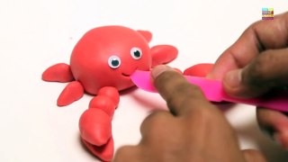 Play Doh Crab | Learn Animals | Clay Toys | Clay Animation