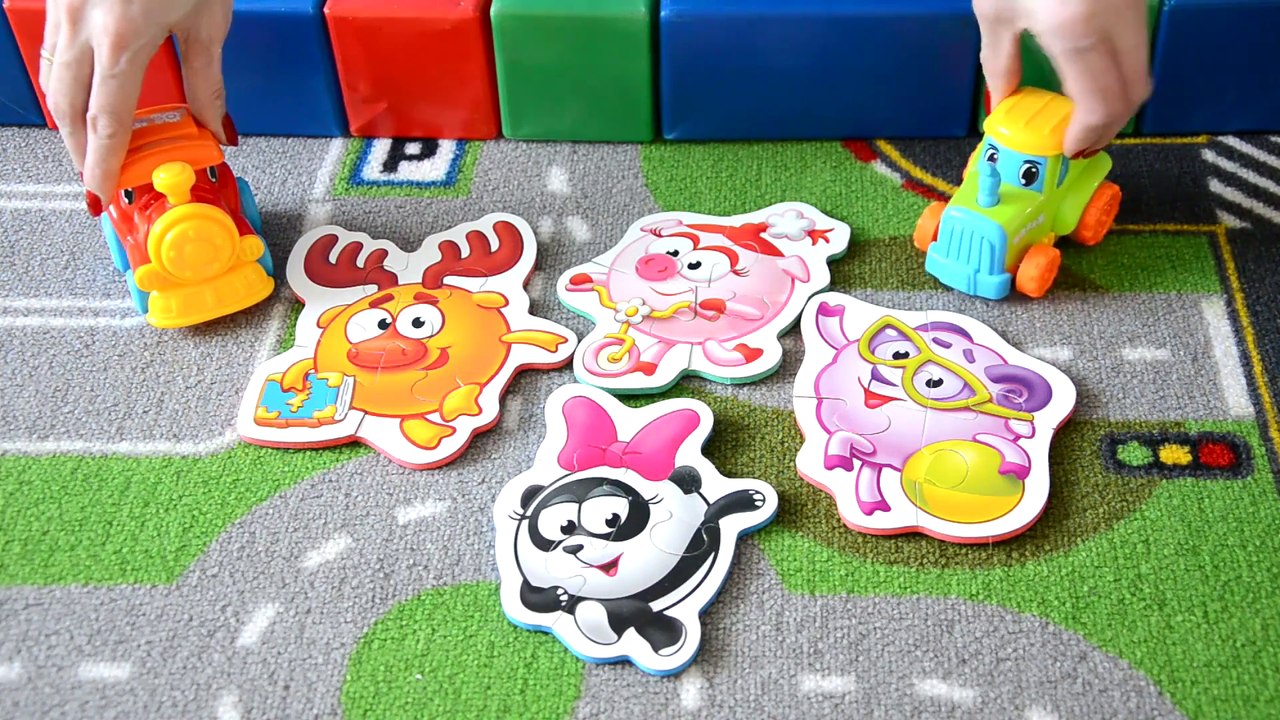 Видео для детей  СМЕШАРИКИ, Машинки и пазлы для детей. Развивающие игры.