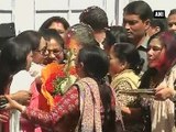 Delhi Sonia Gandhi, Rahul Gandhi celebrate Holi at AICC headquarters
